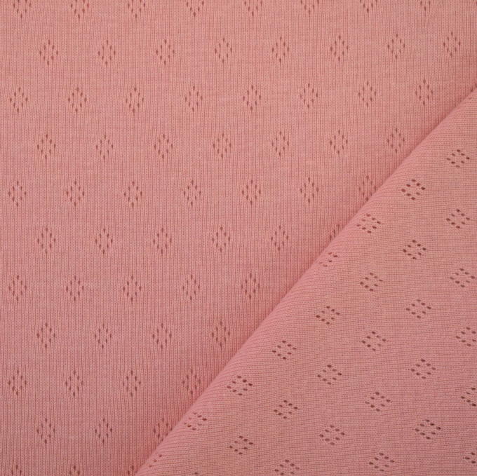 Fijngebreide jersey Ajour, pastelroze