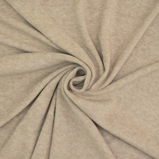 Tissu jersey maille tricot fin Cashmere Touch, beige