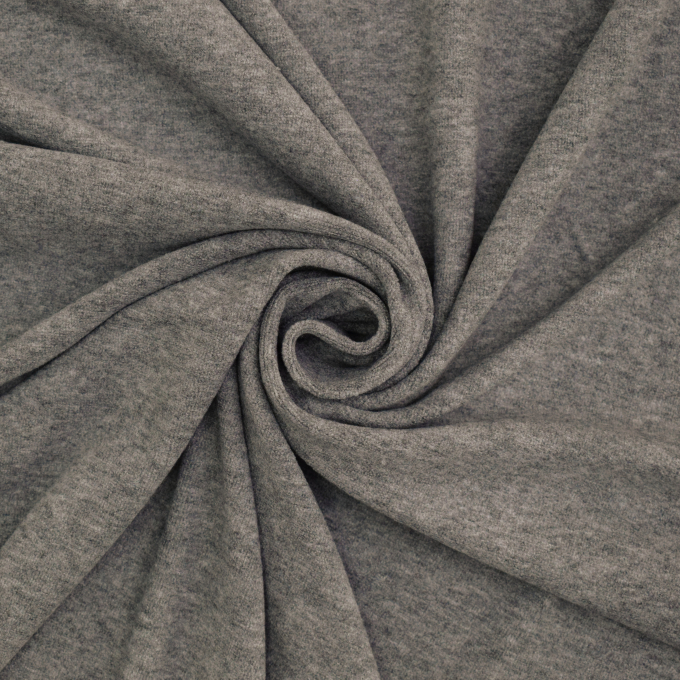 Tissu jersey maille tricot fin Cashmere Touch, gris