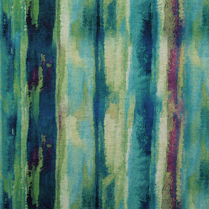 Tissu jersey maille tricot fin Color Stripes, vert