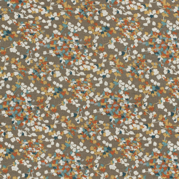 Tissu jersey maille tricot Confettis de fleurs Little Flowers, taupe