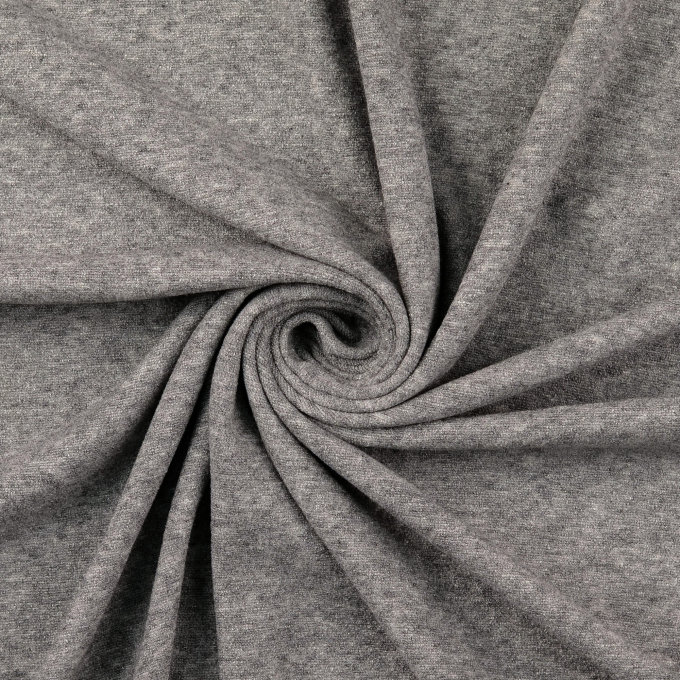 Tissu jersey maille tricot fin melange, gris clair