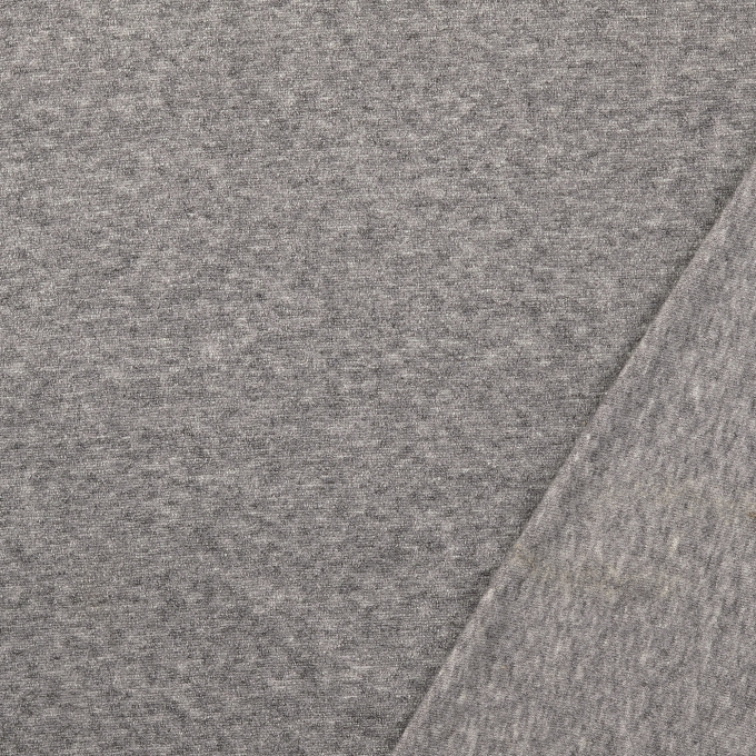 Tissu jersey maille tricot fin melange, gris clair
