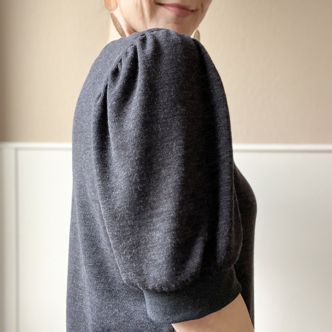 Tissu jersey maille tricot fin Miley, gris foncé chiné