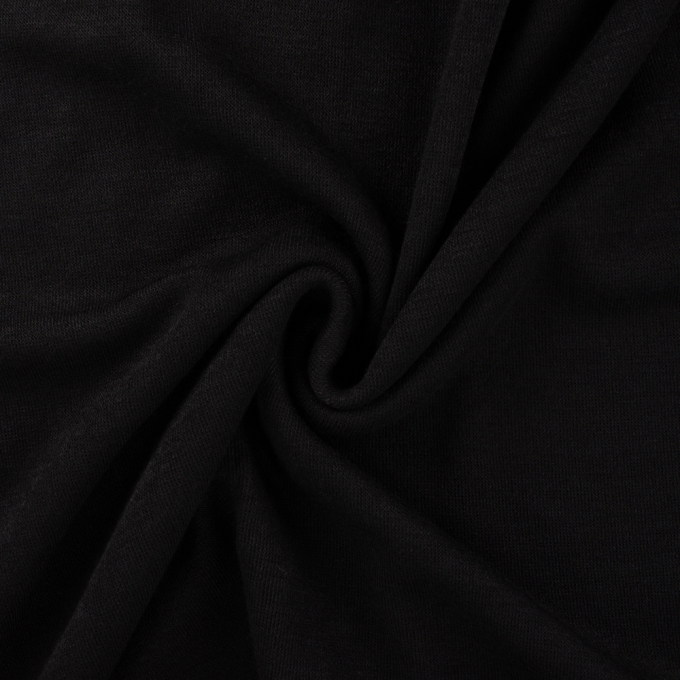 Tissu jersey maille tricot fin Miley, noir