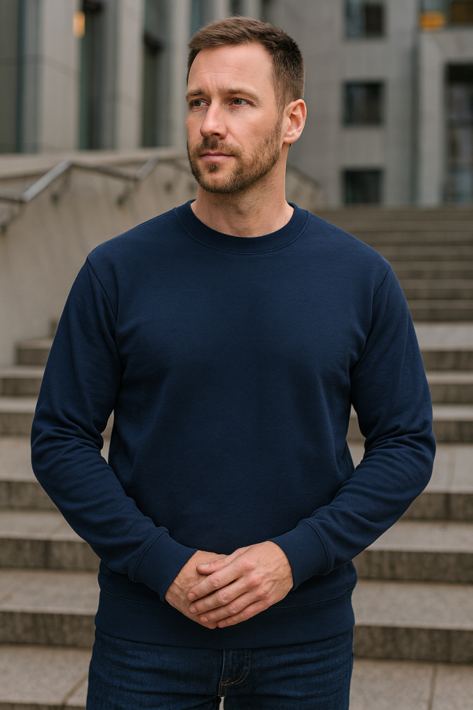 Tissu jersey maille tricot fin Mirella, bleu foncé