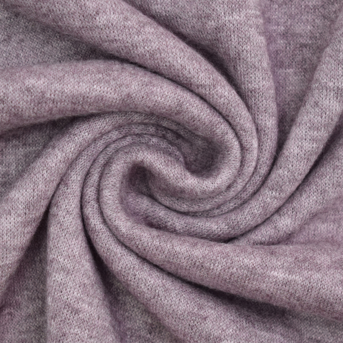Tissu maille tricot fin double face Lia, prune