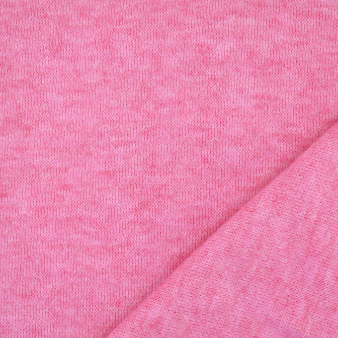 Fijngebreide stof doubleface Lia gemêleerd, fuchsia