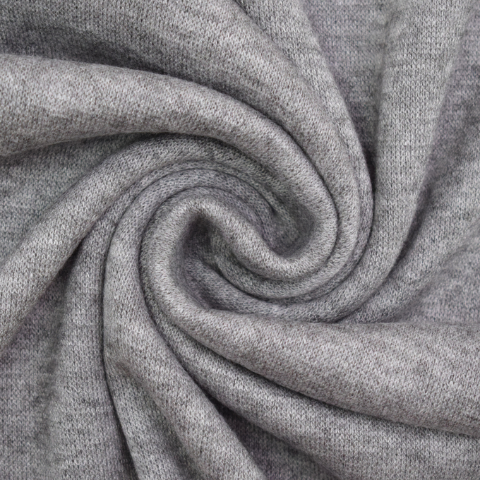 Tissu maille tricot fin double face Lia, gris argent