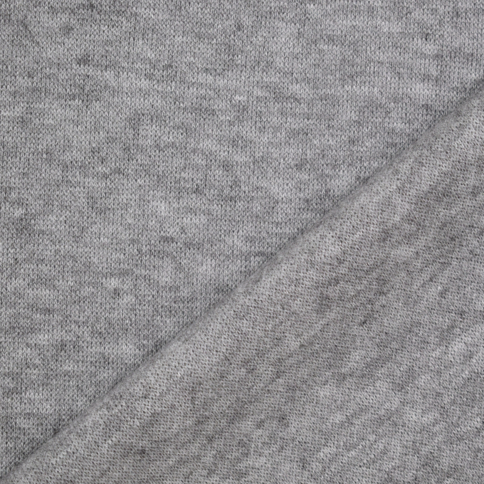 Tissu maille tricot fin double face Lia, gris argent