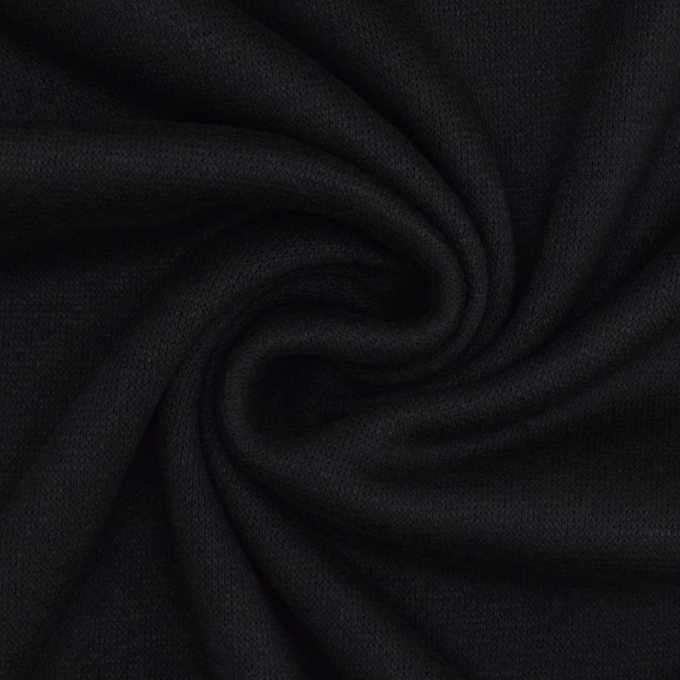 Tissu maille tricot fin double face Lia, noir