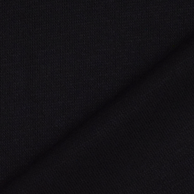 Tissu maille tricot fin double face Lia, noir