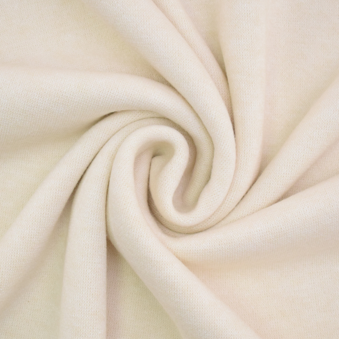 Tissu maille tricot fin double face Lia, blanc cassé