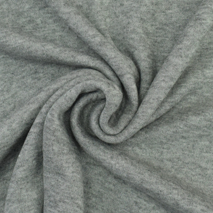 Tissu maille tricot fin double face, gris