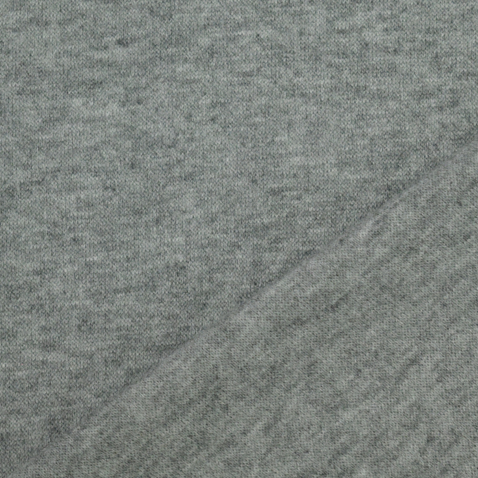 Tissu maille tricot fin double face, gris