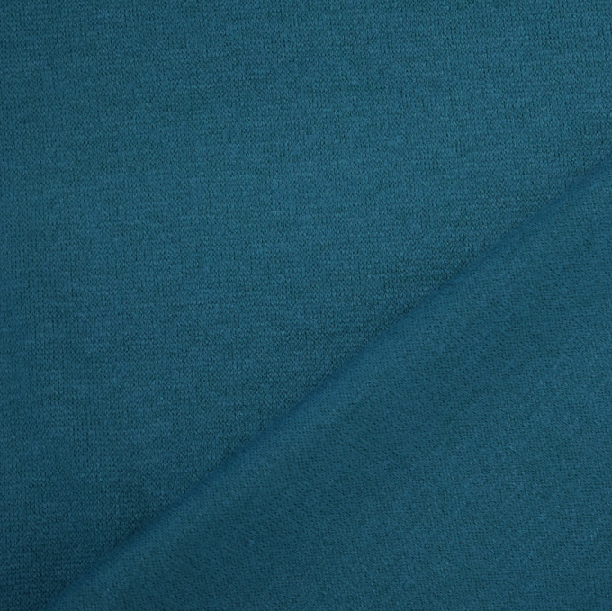 Tissu maille tricot fin double face, bleu pétrole