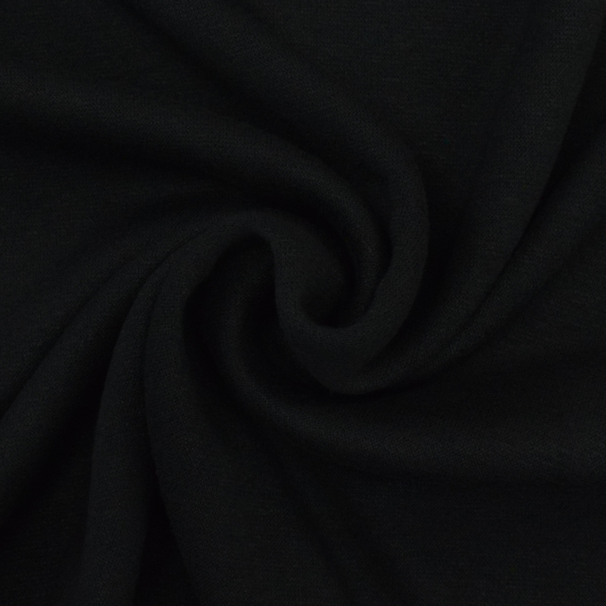 Tissu maille tricot fin double face, noir