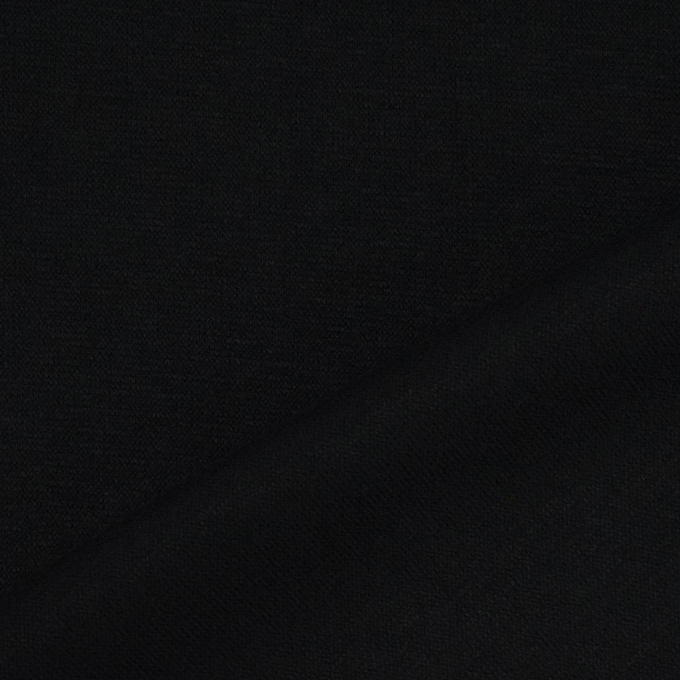 Tissu maille tricot fin double face, noir