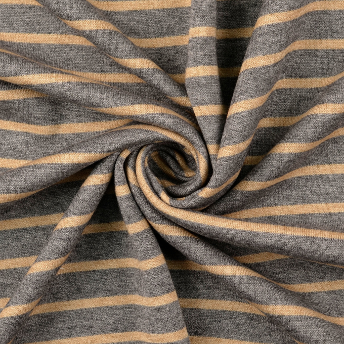 Fijngebreide stof doubleface stripes, grijs