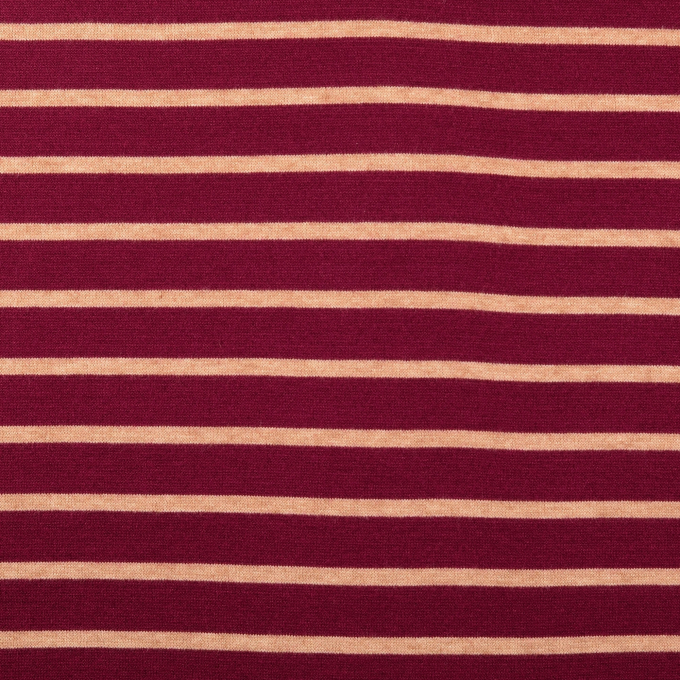 Fine knit fabric double face stripes, wine red