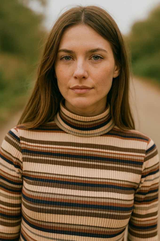 Tissu maille tricot fin côtelé rayé, beige