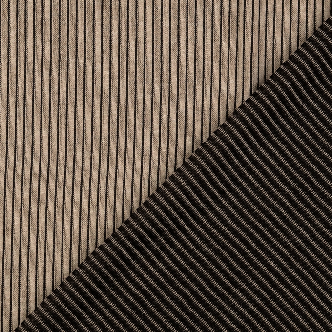 Fijngebreide stof Stripes, zandkleurig