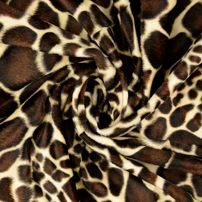 Tissu fausse fourrure peau de bête Girafe 2