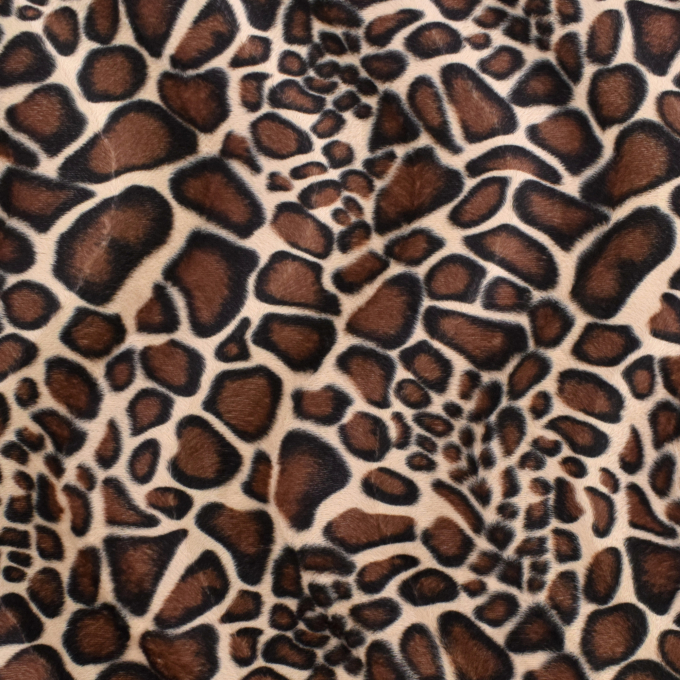 Tissu fausse fourrure peau de bête girafe