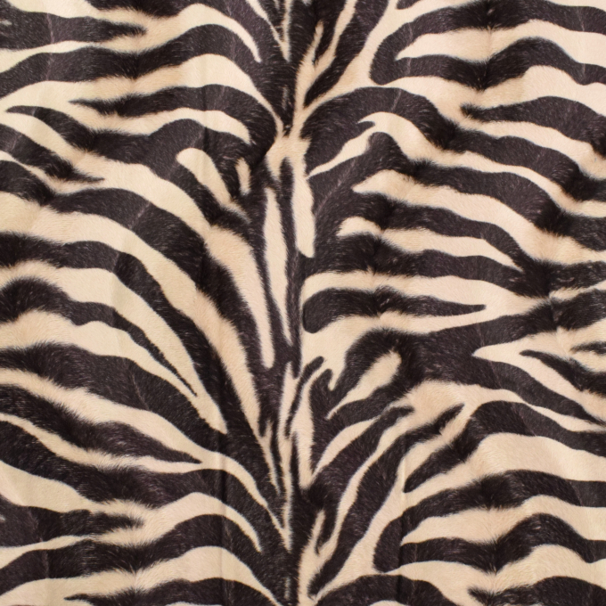 Tissu fausse fourrure peau de bête zèbre, marron clair Tissus Hemmers