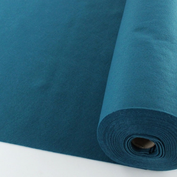 Tissu feutrine 1 mm, laize 90 cm, pétrole