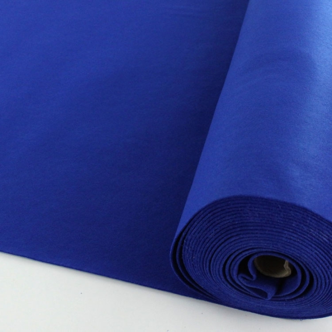 Tissu feutrine 3 mm, largeur 90 cm, bleu royal