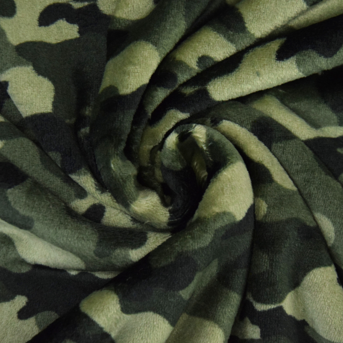 Flanel fleece Camouflage, olijfgroen