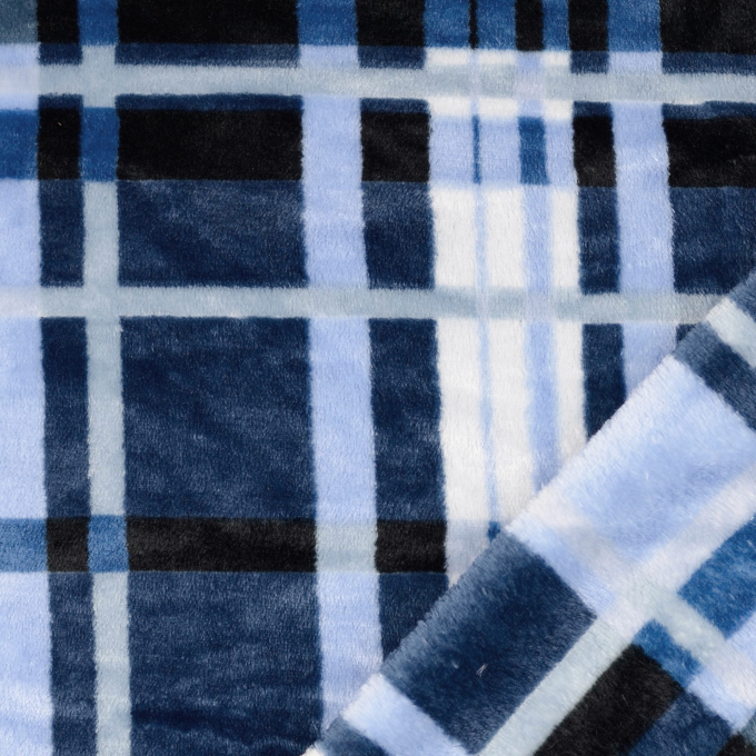 Flannel fleece Karo, light blue