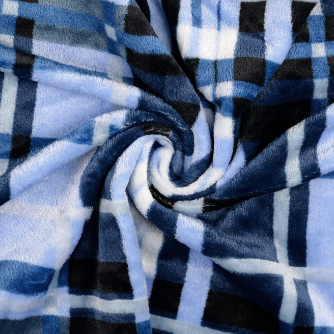 Flannel fleece Karo, light blue