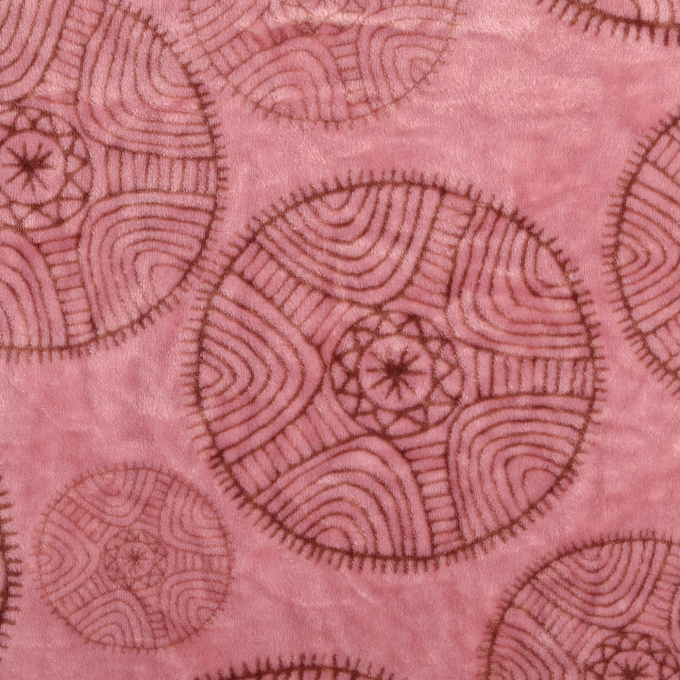Flanel fleece Mandala Circles, oudroze