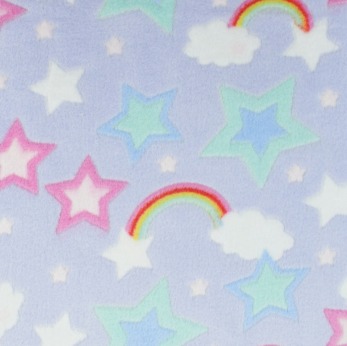 Flanel fleece Rainbowland, blauwpaars