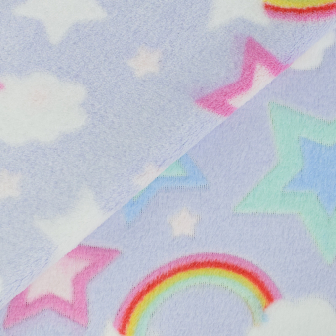 Flanel fleece Rainbowland, blauwpaars