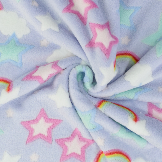 Flanel fleece Rainbowland, blauwpaars
