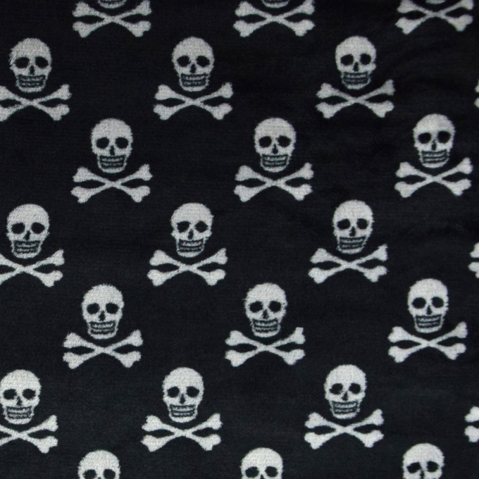 Flanel fleece skulls, zwart