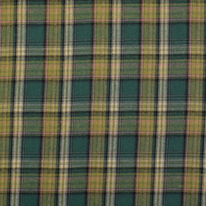 Tissu flanelle léger Tartan écossais, vert