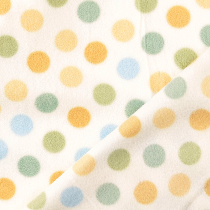 Fleece anti-pill dots, off-white - green