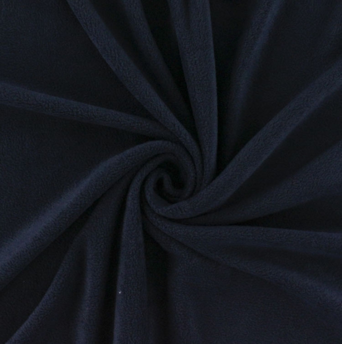 Tissu polaire anti-boulochage bleu foncé