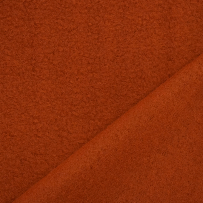 Tissu polaire anti-boulochage terracotta foncé