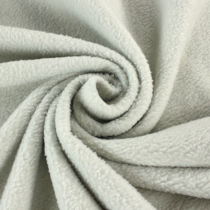 Tissu polaire anti-boulochage gris clair