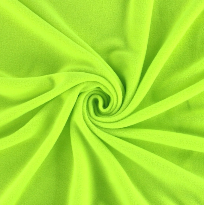 Tissu polaire anti-boulochage jaune fluo