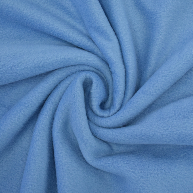 Tissu polaire anti-boulochage bleu fumée