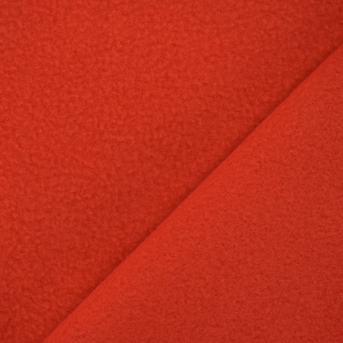 Tissu polaire anti-boulochage rouge