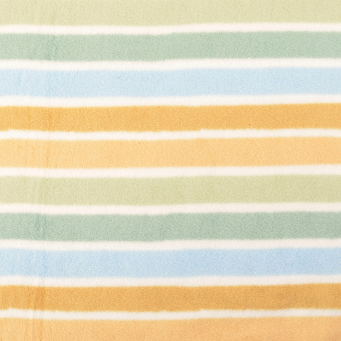 Fleece antipilling stripes, gebroken wit - groen