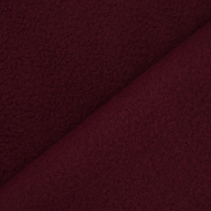 Tissu polaire anti-boulochage rouge vin