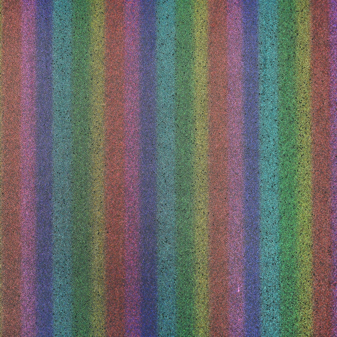 Tissu lamé jersey arc en ciel, multicolore